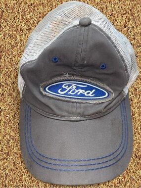 Ford Gray Cap with Blue Logo and Stitching